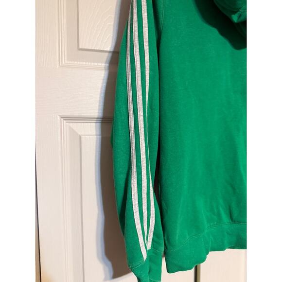 Adidas Green with Gray Stripped Women's L Fleece Jacket Vintage - Picture 3 of 7